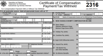 BIR Form 2316 Download and Usage