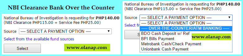 NBI Clearance Bank Over the Counter payment
