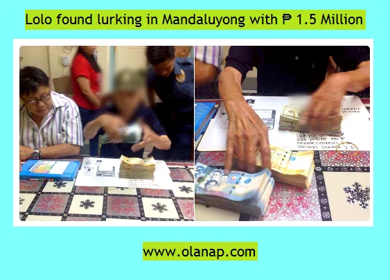 91 year old Lolo found lurking in Mandaluyong with ₱ 1.5 Million