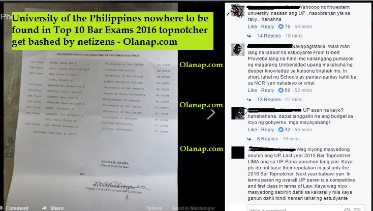 Supreme court released Top 10 Bar Exams 2016 topnotcher, UP nowhere to be found