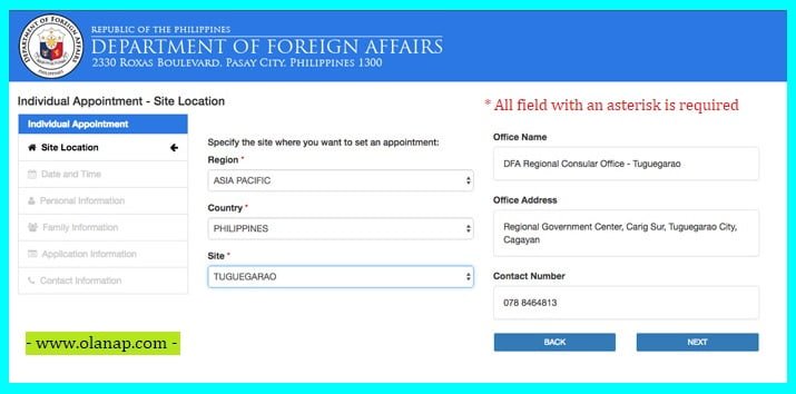 dfa online appointment 2019