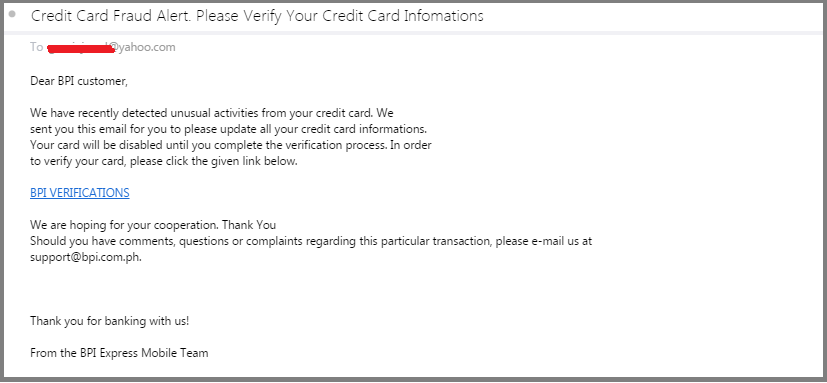bpi credit card phishing scam