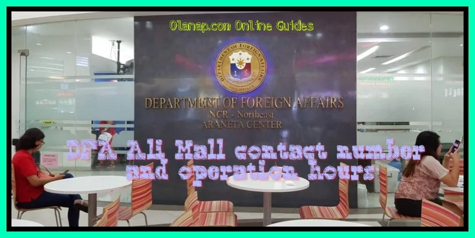 DFA Ali Mall contact number and operation hours