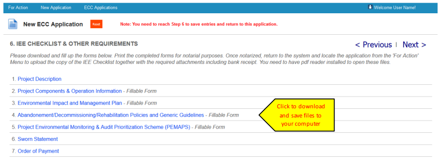 iee checklist requirements